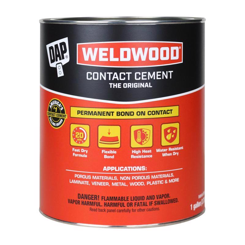 DAP Weldwood High Strength Rubber Tan Contact Cement 1 gal (Pack of 4)