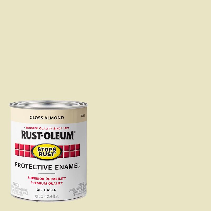 Rust-Oleum Stops Rust Indoor and Outdoor Gloss Almond Oil-Based Protective Paint 1 qt (Pack of 2)