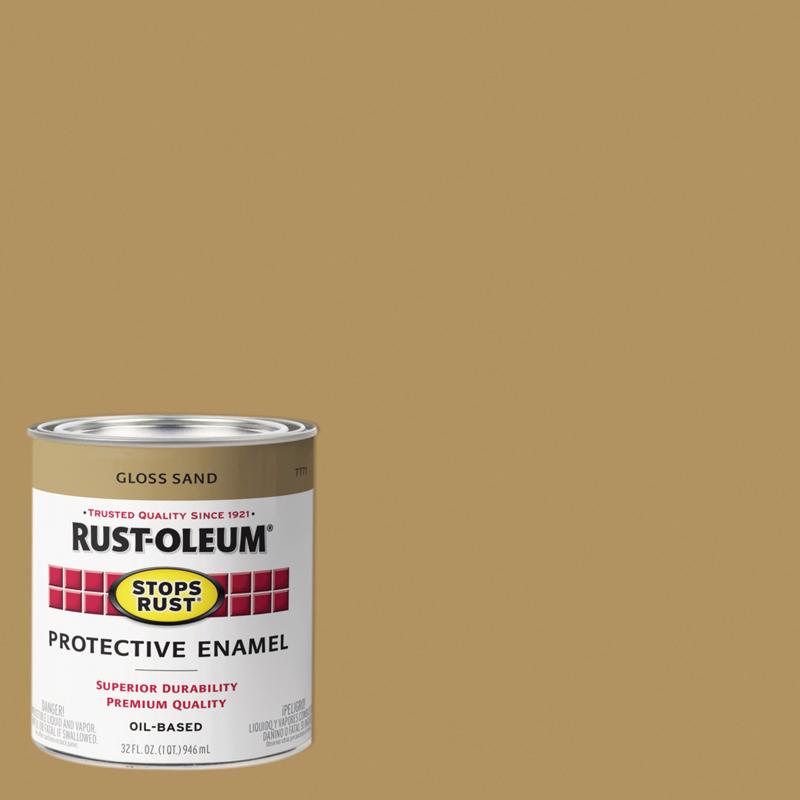 Rust-Oleum Stops Rust Indoor and Outdoor Gloss Sand Oil-Based Protective Paint 1 qt (Pack of 2)