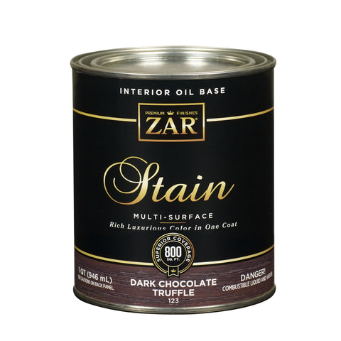 ZAR Semi-Transparent Dk Chocolate Truffle Oil-Based Polyurethane Wood Stain 1 qt (Pack of 4)