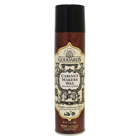 Goddard's Cabinet Makers Wax Lemon Scent Fine Furniture Cleaner and Polish 12 oz Spray (Pack of 6)