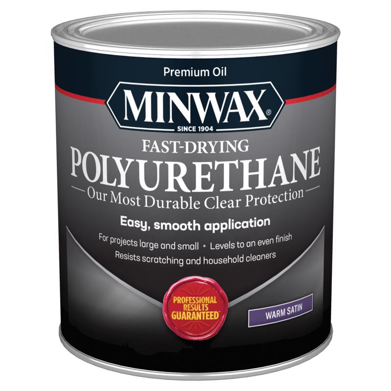 Minwax Satin Clear Oil-Based Fast-Drying Polyurethane 1 qt (Pack of 4)
