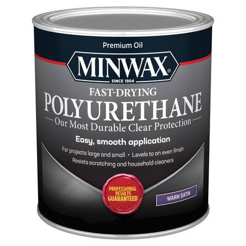 Minwax Satin Clear Oil-Based Fast-Drying Polyurethane 1 qt (Pack of 4)