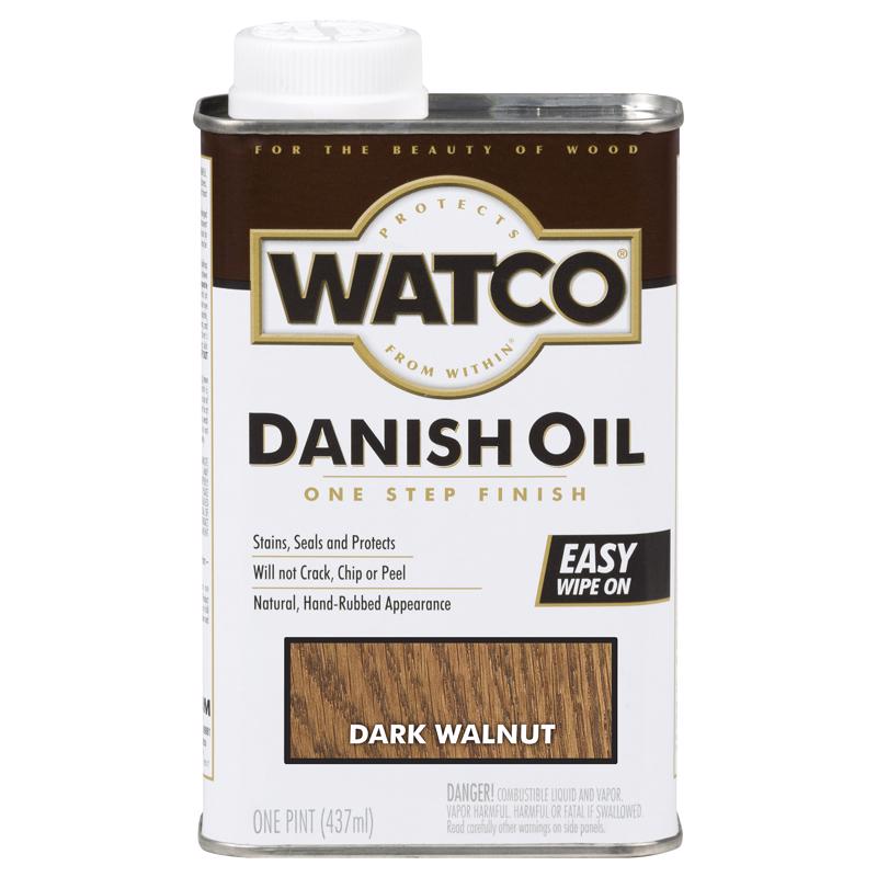 WATCO Transparent Dark Walnut Oil-Based Danish Oil 1 pt (Pack of 6)