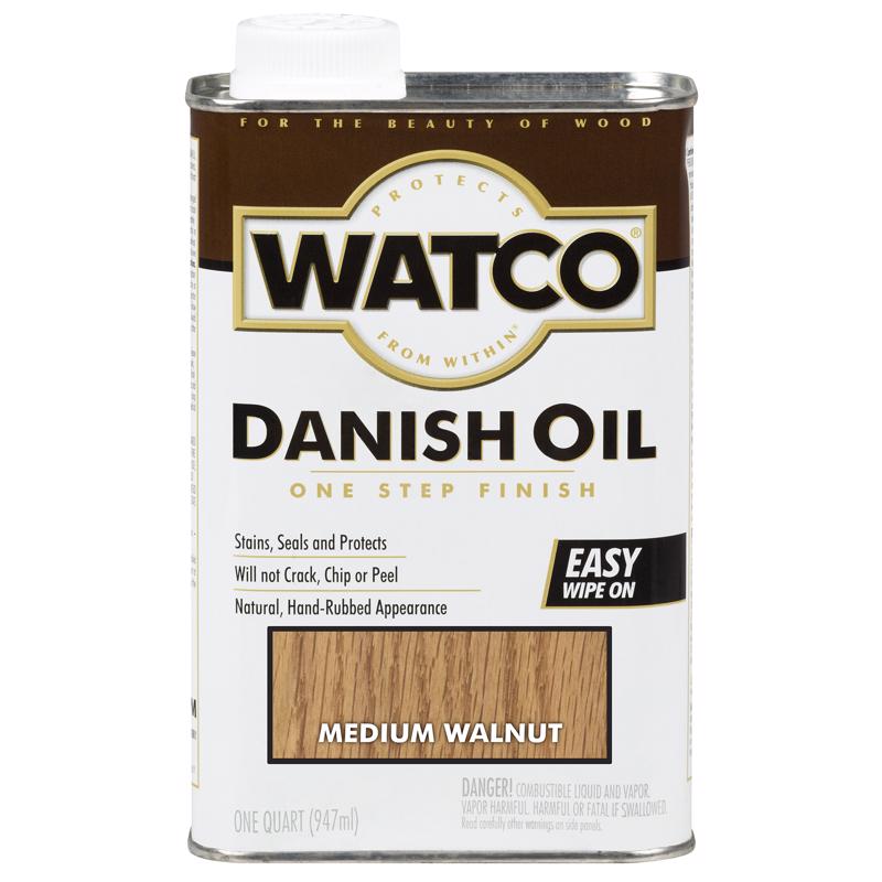 WATCO Transparent Medium Walnut Oil-Based Danish Oil 1 qt (Pack of 6)