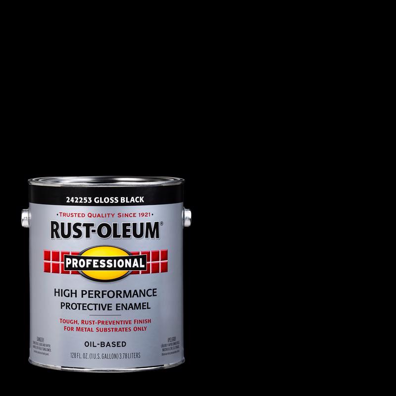 Rust-Oleum Professional Indoor and Outdoor Gloss Black Oil-Based Protective Enamel 1 gal (Pack of 2)