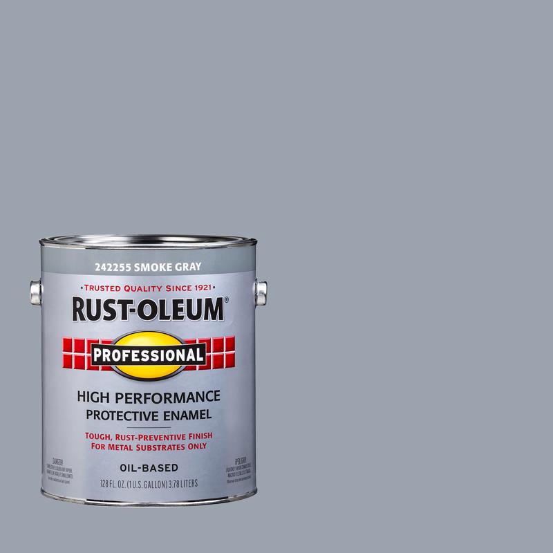 Rust-Oleum Professional Esmalte Protector Gris Humo Brillante para Interiores y Exteriores 1 gal (Paquete de 2)