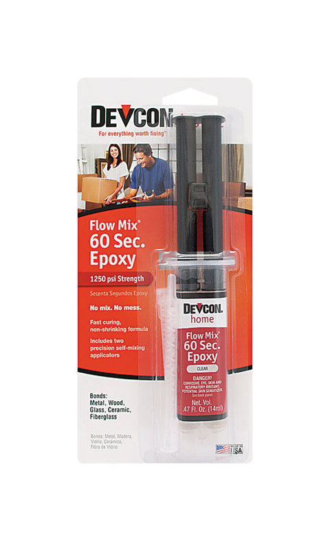 Devcon Flow-Mix 60 Sec High Strength Clear Epoxy 0.47 oz (Pack of 6)