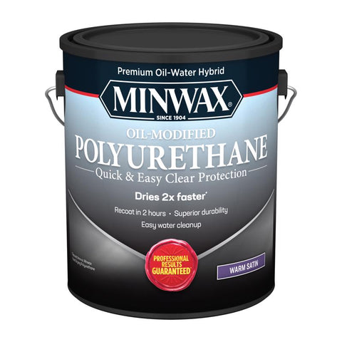 Minwax Oil-Modified Satin Clear Water-Based Polyurethane 1 gal (Pack of 2)