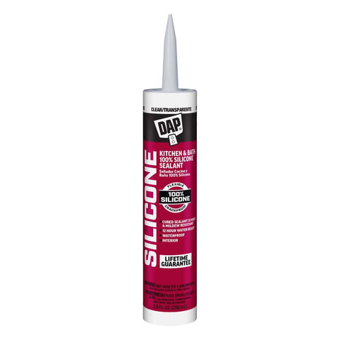 DAP Clear Silicone Kitchen and Bath Sealant 10.1 oz (Pack of 12)