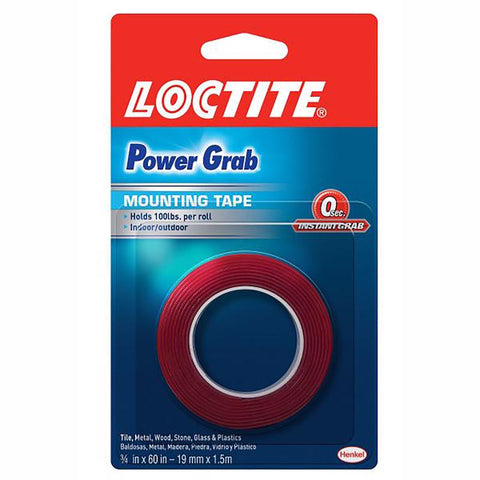 Cinta de montaje de doble cara Loctite Power Grab de 60 pulg. de largo x 3/4 pulg. de ancho