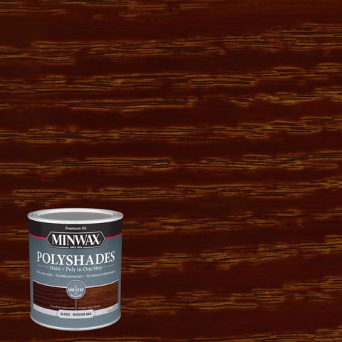 Minwax PolyShades Semi-Transparent Gloss Mission Oak Oil-Based Stain/Polyurethane Finish 1 qt (Pack of 4)