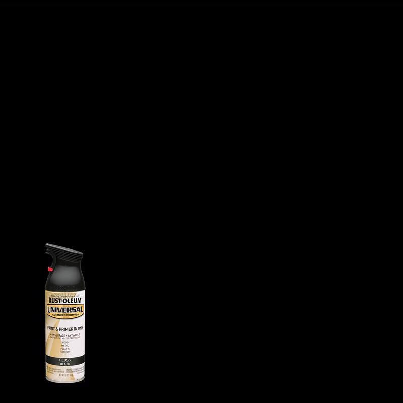 Rust-Oleum Universal Gloss Black Spray Paint 12 oz (Pack of 6)