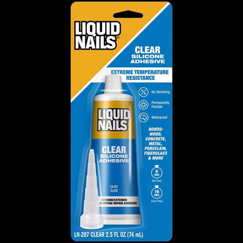 Liquid Nails Clear Small Projects High Strength Silicone Clear Adhesive 2.5 oz (Pack of 6)