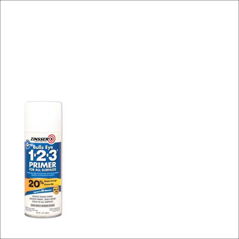 Zinsser Bulls Eye 123 Bright White Smooth Oil-Based Alkyd Resin Spray Primer and Sealer 13 oz (Pack of 6)