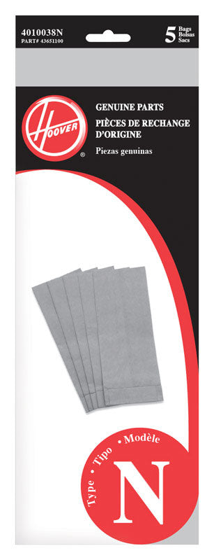 Hoover Vacuum Bag For Hoover PortaPower Cleaners 5 pk Type N