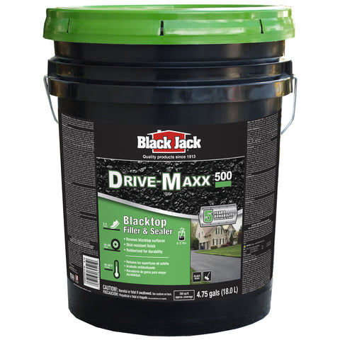 Sellador para entradas de autos Black Jack Drive-Maxx 500, negro mate, a base de agua, de asfalto cauchutado, 4.75 gal