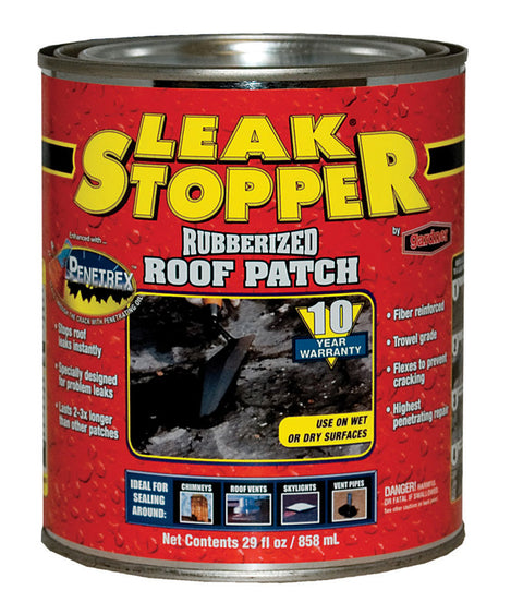 Leak Stopper Gloss Black Rubber Roof Patch 29 oz (Pack of 12)