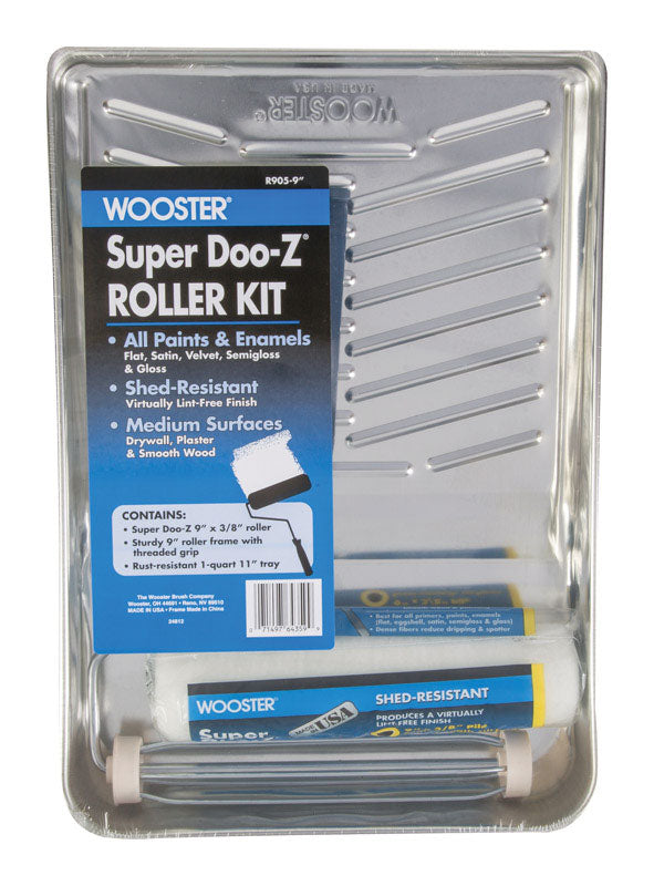 Kit de rodillo para pintar con jaula Wooster Super Doo-Z de 9 pulg. de ancho, extremo roscado