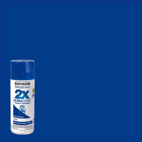 Rust-Oleum Painter's Touch 2X Ultra Cover Gloss Brilliant Blue Paint+Primer Spray Paint 12 oz (Pack of 6)