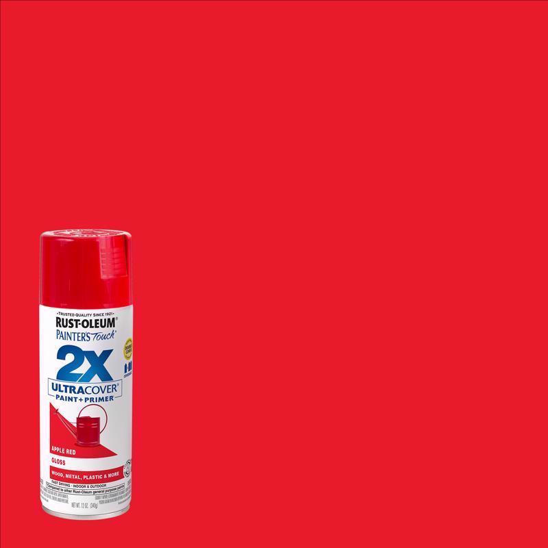 Rust-Oleum Painter's Touch 2X Ultra Cover Gloss Apple Red Paint+Primer Spray Paint 12 oz (Pack of 6)