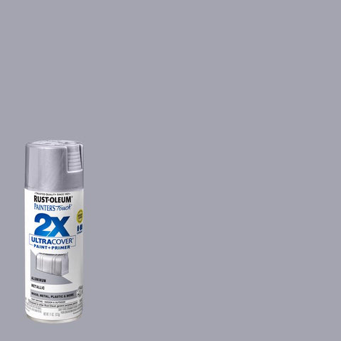Rust-Oleum Painter's Touch 2X Ultra Cover Metallic Aluminum Paint+Primer Spray Paint 12 oz (Pack of 6)