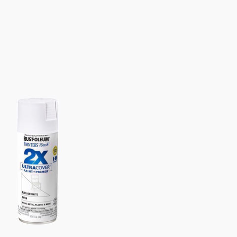 Rust-Oleum Painter's Touch 2X Ultra Cover Satin Blossom White Paint+Primer Spray Paint 12 oz (Pack of 6)