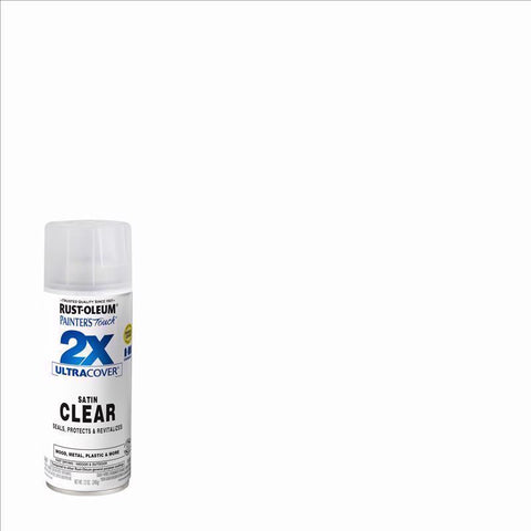 Rust-Oleum Painter's Touch 2X Ultra Cover Satin Clear Acrylic Coating Spray Paint 12 oz (Pack of 6)