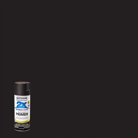 Rust-Oleum Painter's Touch 2X Ultra Cover Flat Black Primer Spray 12 oz (Pack of 6)