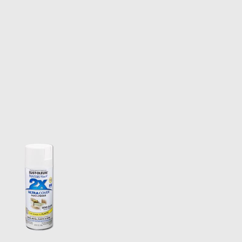 Rust-Oleum Painter's Touch 2X Ultra Cover Semi-Gloss Ivory Bisque Spray Paint 12 oz (Pack of 6)