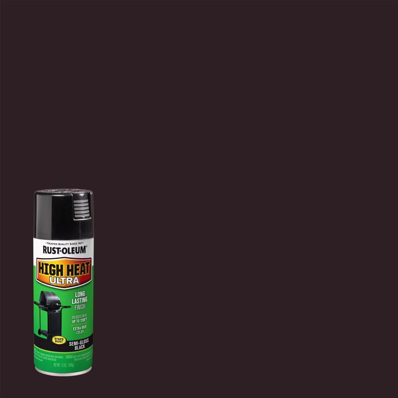 Rust-Oleum Specialty Semi-Gloss Black Ultra High Heat Spray 12 oz (Pack of 6)
