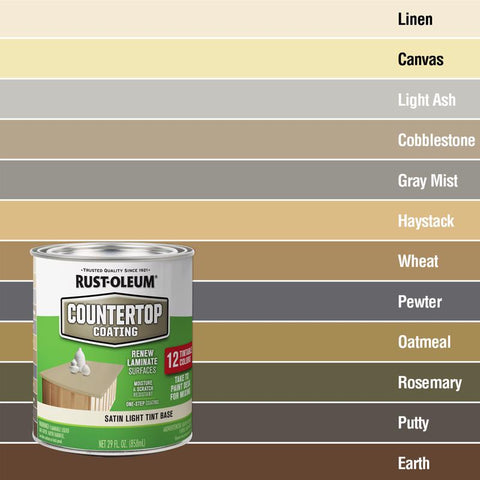 Rust-Oleum Specialty Satin Light Tint Base Acrylic Countertop Paint 29 oz (Pack of 2)