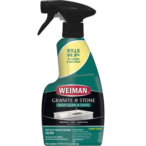 Weiman Citrus Scent Granite Cleaner and Polish 12 oz Liquid (Pack of 6)