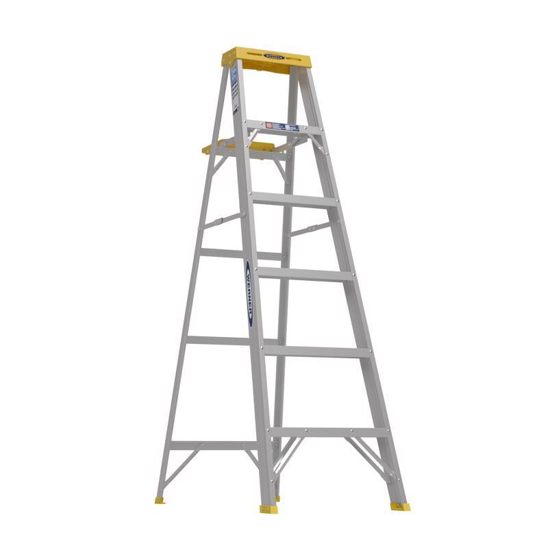 Werner 6 ft. H Aluminum Step Ladder Type I 250 lb. cap.