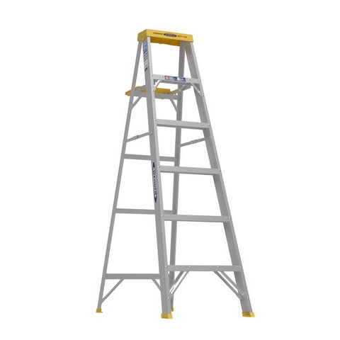 Werner 6 ft. H Aluminum Step Ladder Type I 250 lb. cap.