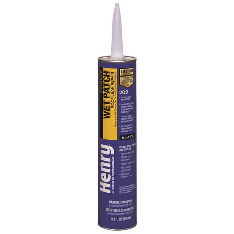 Henry Wet Patch Black Asphalt All-Weather Roof Cement 10.1 oz (Pack of 24)