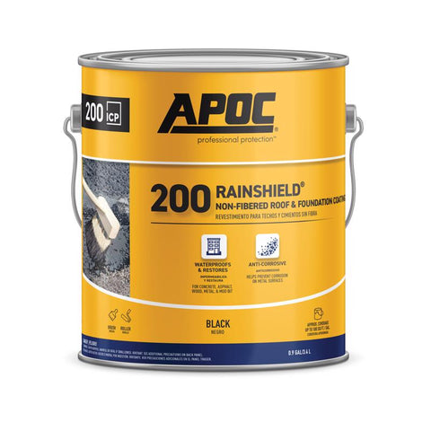APOC RAINSHIELD-NF Gloss Black Asphalt Roof And Foundation Coating 3.6 qt (Pack of 4)