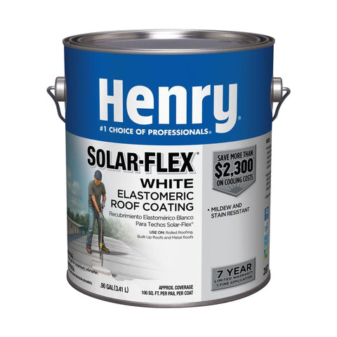 Henry Solar-Flex Smooth White Elastomeric Roof Coating 1 gal (Pack of 4)