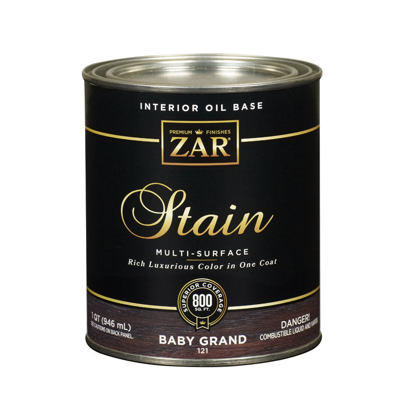 ZAR Semi-Transparent Baby Grand Oil-Based Polyurethane Wood Stain 1 qt (Pack of 4)