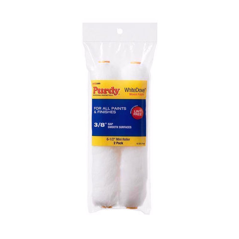 Purdy White Dove Woven Fabric 6.5 in. W X 3/8 in. Mini Paint Roller Cover 2 pk (Pack of 3)