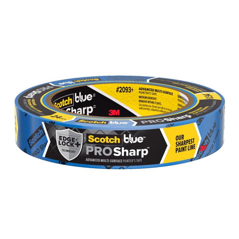 Cinta de pintor ScotchBlue PROSharp azul de 0,94 pulg. de ancho x 60 yd de largo, resistencia media, 1 paquete