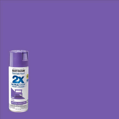 Rust-Oleum Painter's Touch 2X Ultra Cover Gloss Grape Paint+Primer Spray Paint 12 oz (Pack of 6)