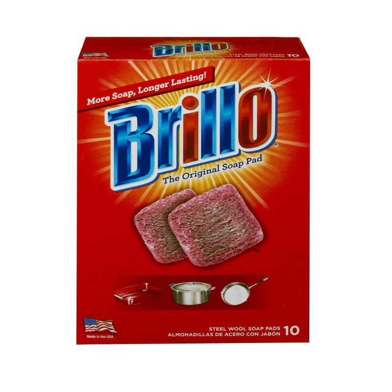 Brillo Heavy Duty Steel Wool Pads For Multi-Purpose 5.1 in. L 10 pc