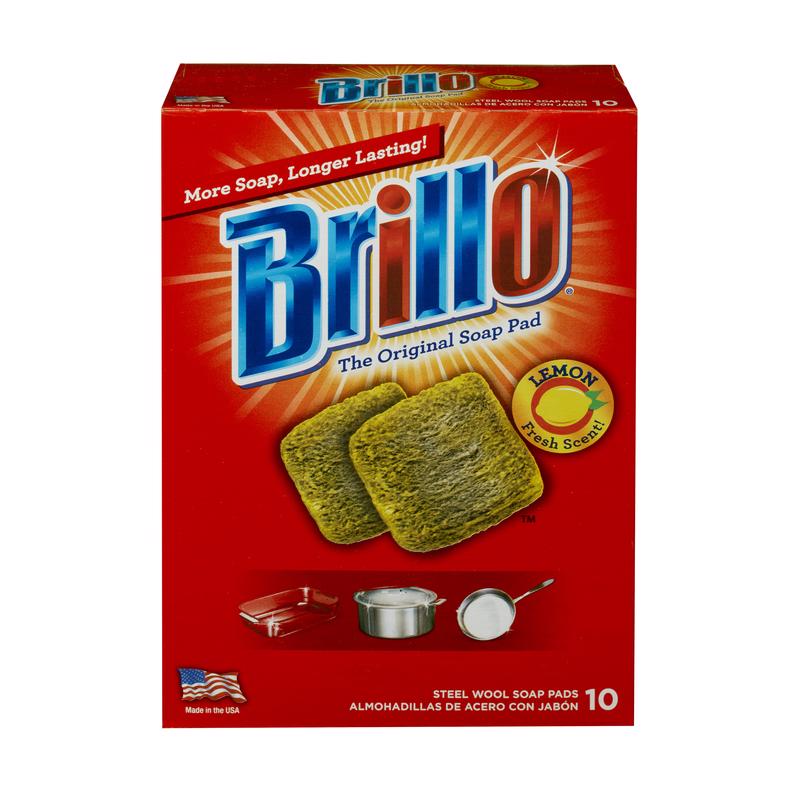 Brillo Heavy Duty Steel Wool Pads For Multi-Purpose 5.1 in. L 10 pk (Pack of 12)
