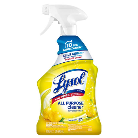 Lysol Lemon Scent All Purpose Cleaner Liquid 32 oz (Pack of 12)