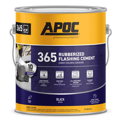 APOC Gloss Black Rubber Roof & Flashing Cement 3.6 qt (Pack of 4)