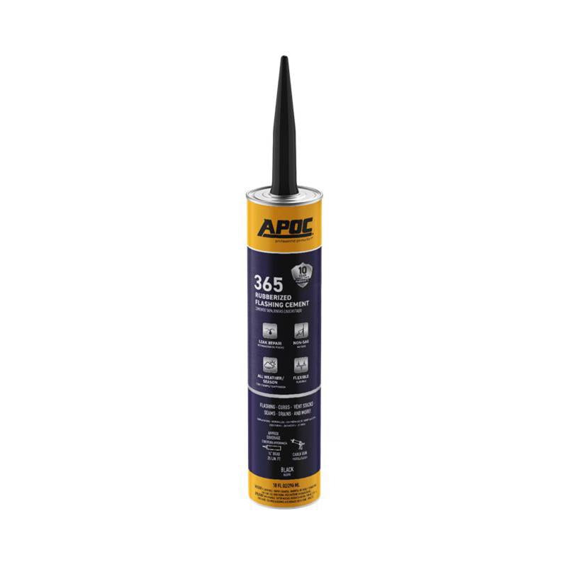 APOC Eterna-Flash Gloss Black Rubber Roof & Flashing Cement 10.1 oz (Pack of 12)