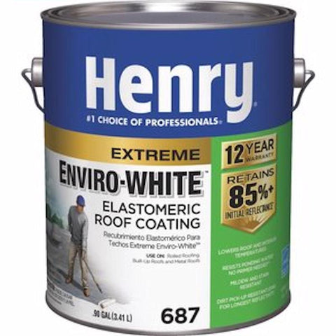 Henry Smooth White Elastomeric Roof Coating 1 gal (Pack of 4)