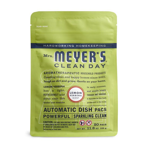 Mrs. Meyer's Clean Day Lemon Verbena Scent Powder Dishwasher Detergent 11.6 oz 20 pk (Pack of 6)