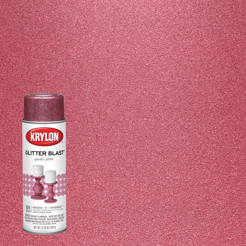 Krylon Glitter Blast Posh Pink Spray Paint 5.75 oz (Pack of 6)